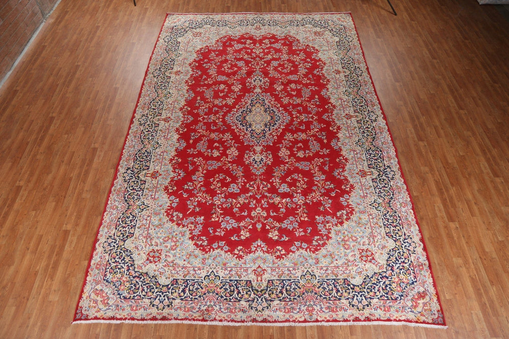 Vegetable Dye Red Kerman Large Persian Rug 10x15