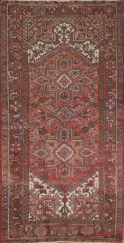 Geometric Wool Heriz Persian Area Rug 4x8