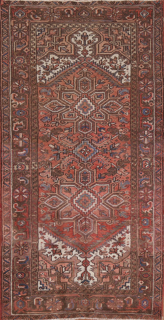 Geometric Wool Heriz Persian Area Rug 4x8