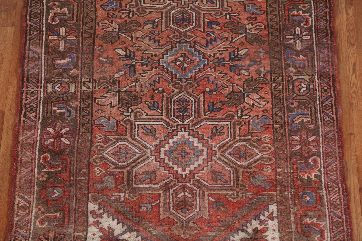 Geometric Wool Heriz Persian Area Rug 4x8