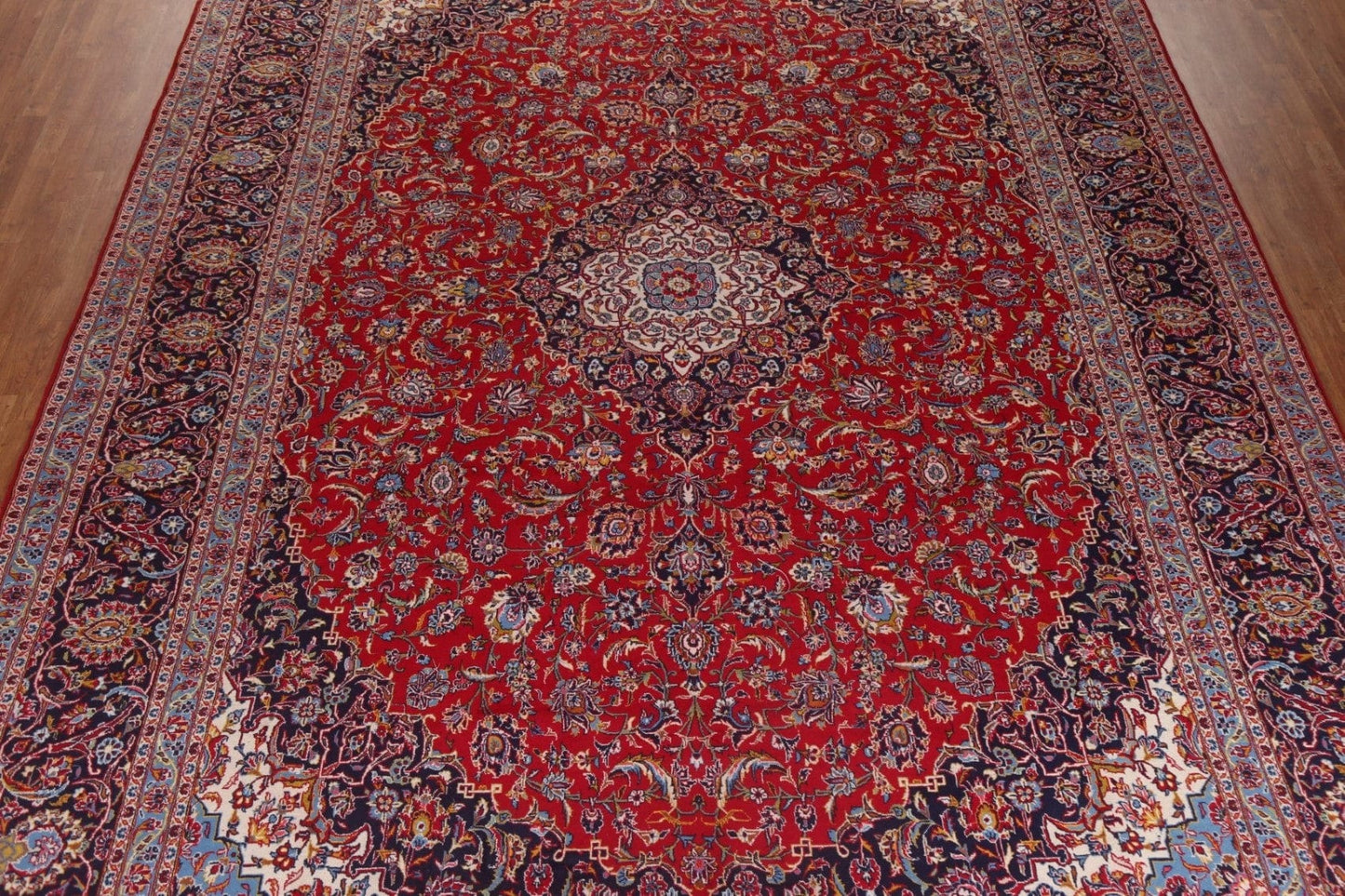 Traditional Red Kashan Large Persian Rug 11x17