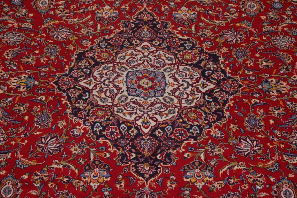 Traditional Red Kashan Large Persian Rug 11x17