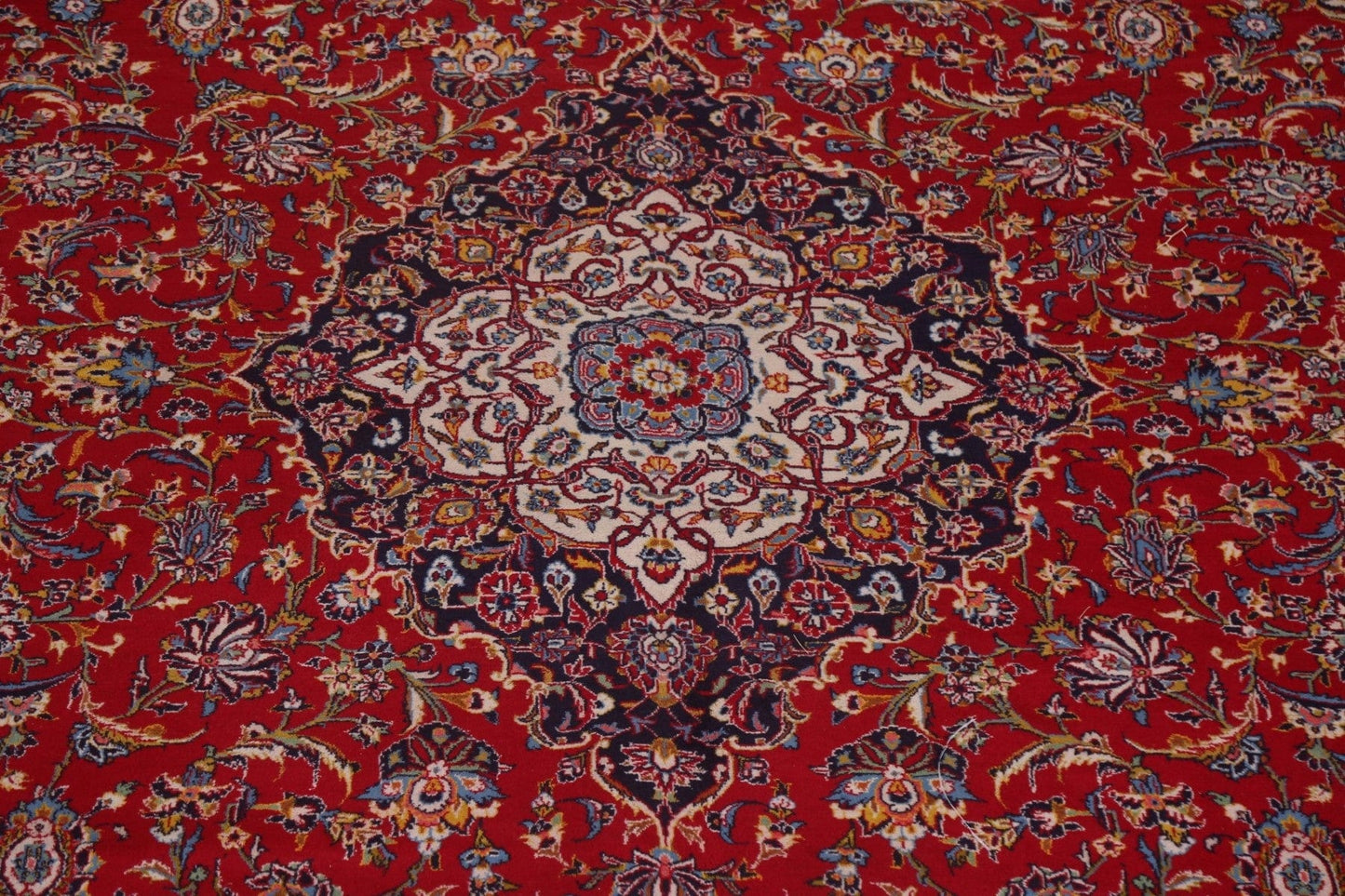 Traditional Red Kashan Large Persian Rug 11x17