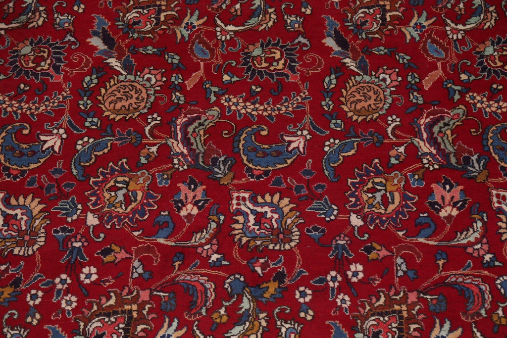 All-Over Red Floral Large Tabriz Persian Rug 11x15