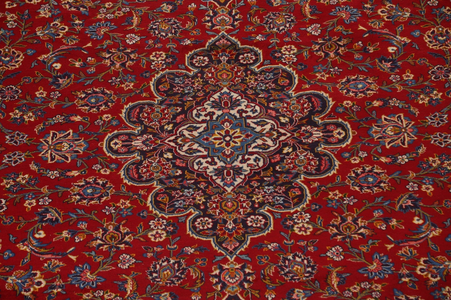 Traditional Red Floral Kashan Persian Area Rug 10x13