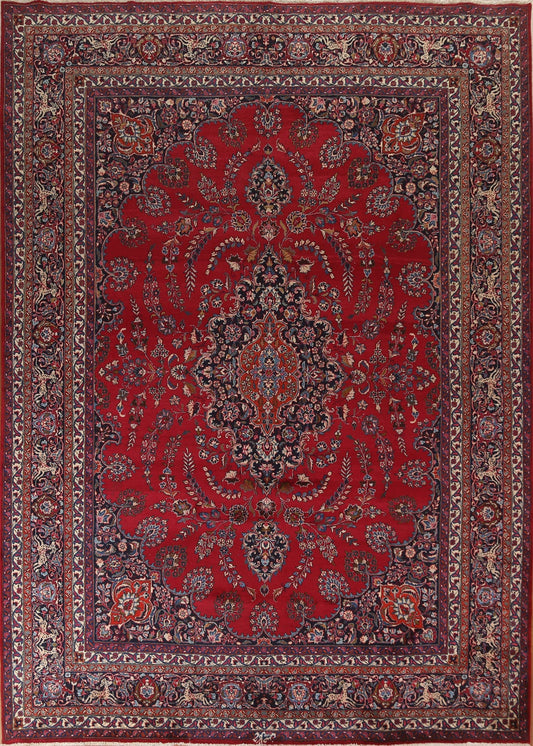 Red Wool Mashad Persian Area Rug 10x12