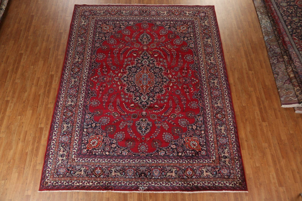 Red Wool Mashad Persian Area Rug 10x12