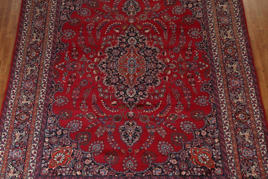 Red Wool Mashad Persian Area Rug 10x12