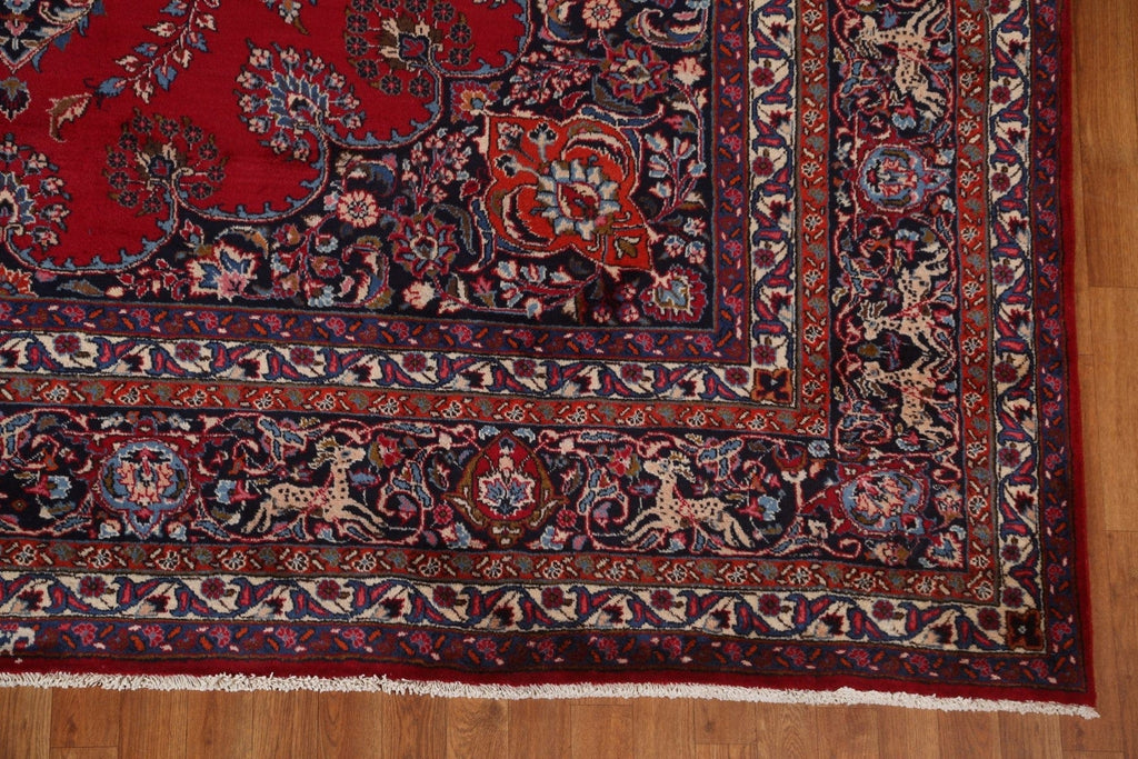 Red Wool Mashad Persian Area Rug 10x12