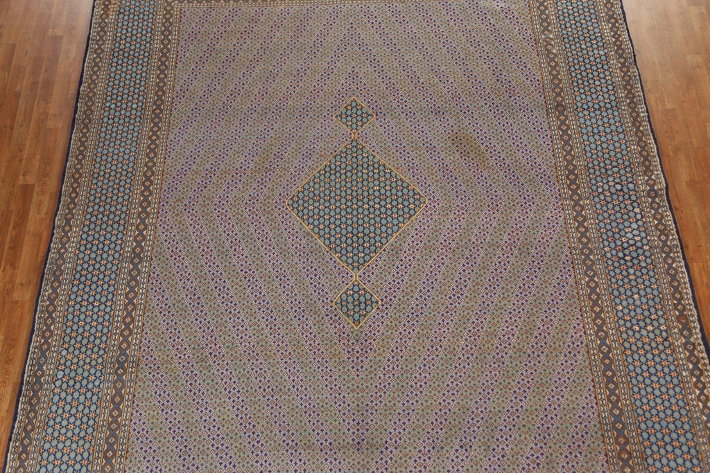 Geometric Wool Kerman Persian Area Rug 10x13