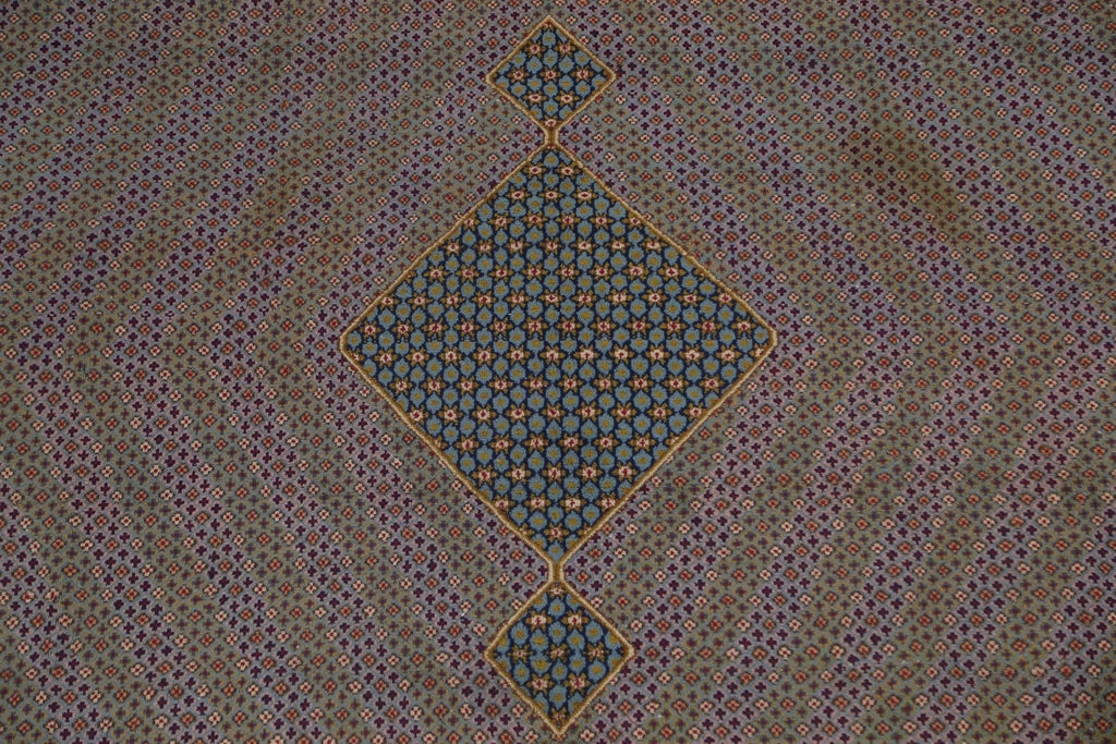 Geometric Wool Kerman Persian Area Rug 10x13