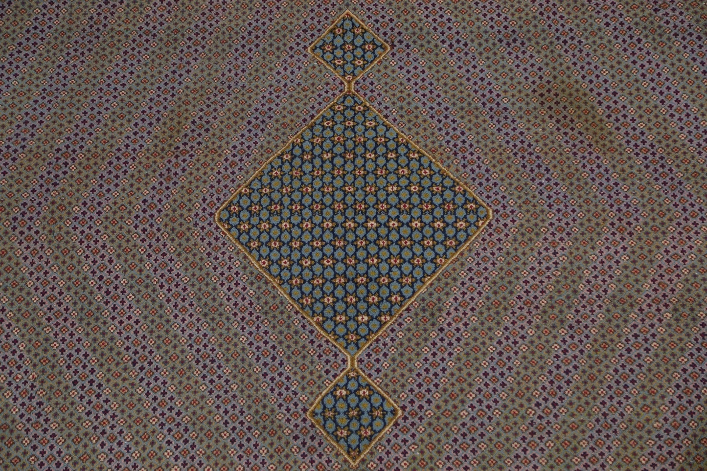 Geometric Wool Kerman Persian Area Rug 10x13