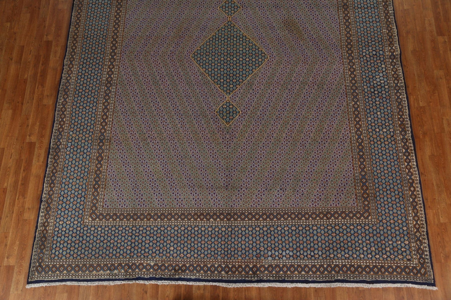 Geometric Wool Kerman Persian Area Rug 10x13