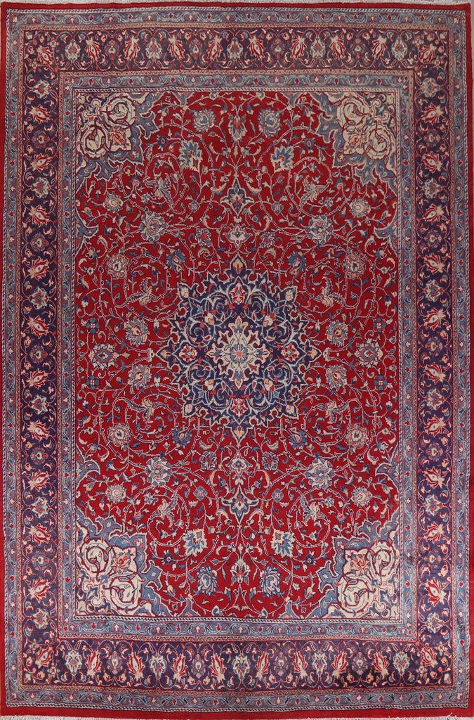 Handmade Wool Sarouk Persian Area Rug 10x13