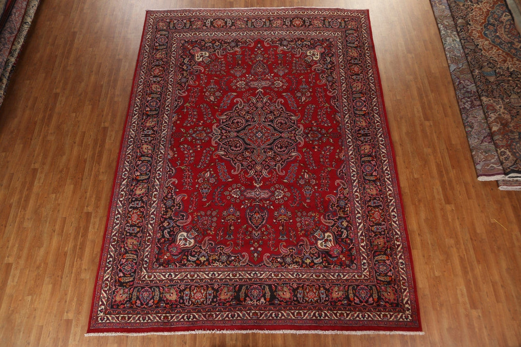 Vintage Wool Mashad Persian Area Rug 10x13