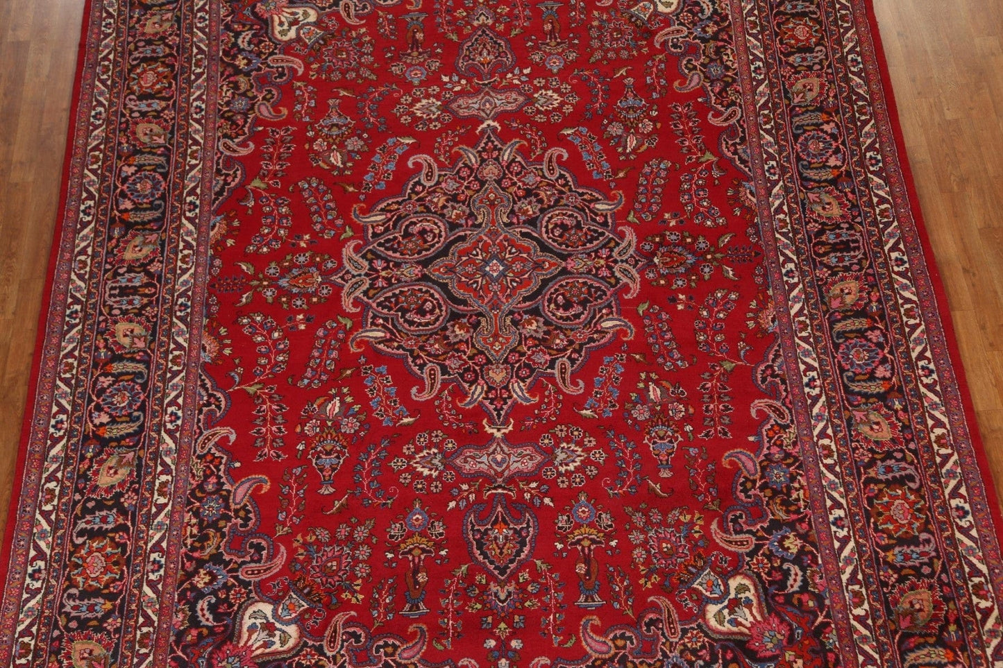 Vintage Wool Mashad Persian Area Rug 10x13