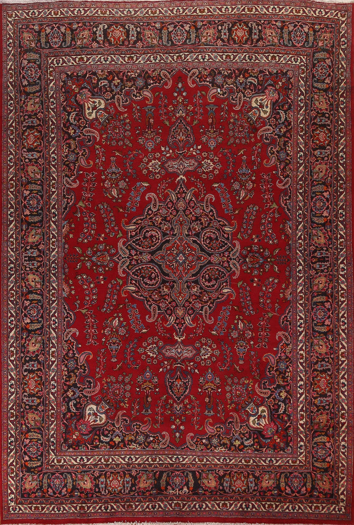 Vintage Wool Mashad Persian Area Rug 10x13