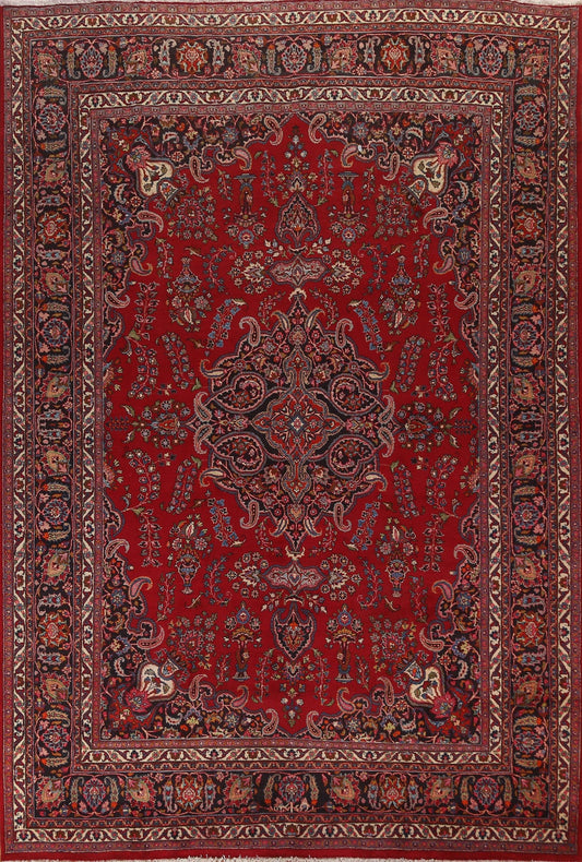 Vintage Wool Mashad Persian Area Rug 10x13