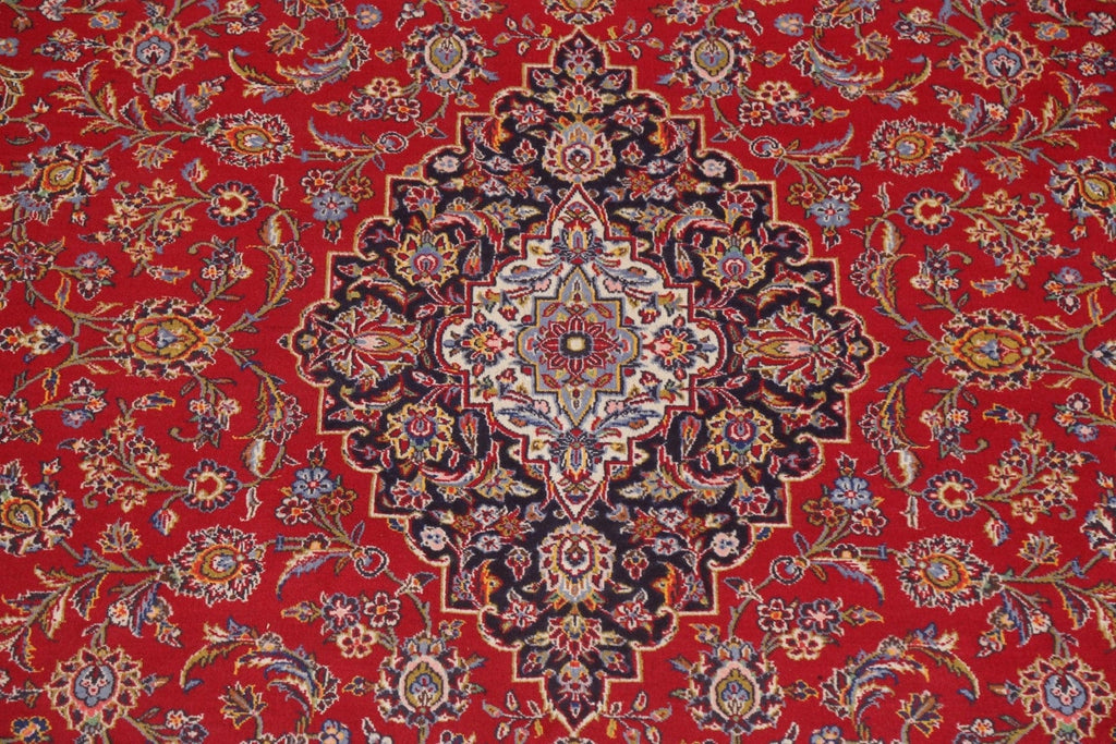 Red Vintage Wool Kashan Persian Area Rug 8x11