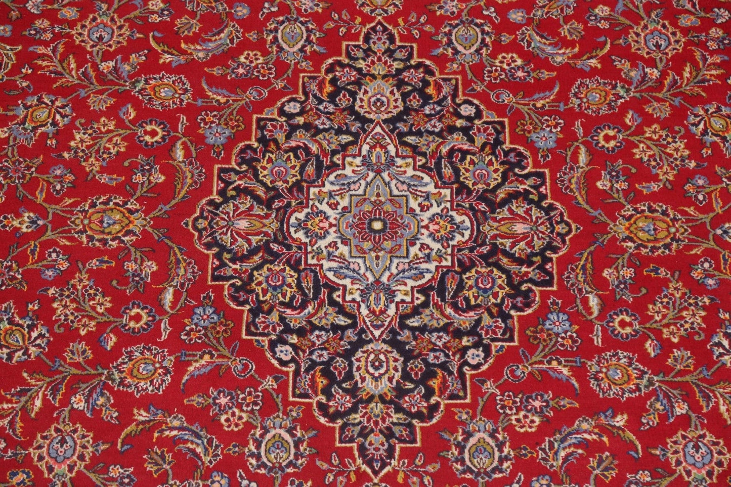 Red Vintage Wool Kashan Persian Area Rug 8x11