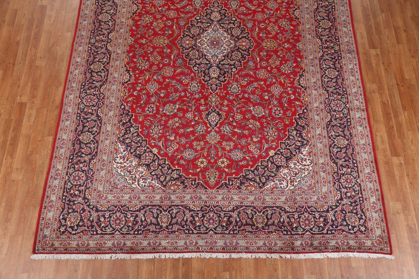 Red Vintage Wool Kashan Persian Area Rug 8x11