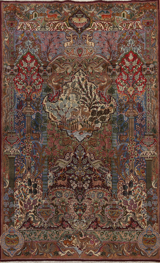 Animal Pictorial Kashmar Persian Area Rug 7x10