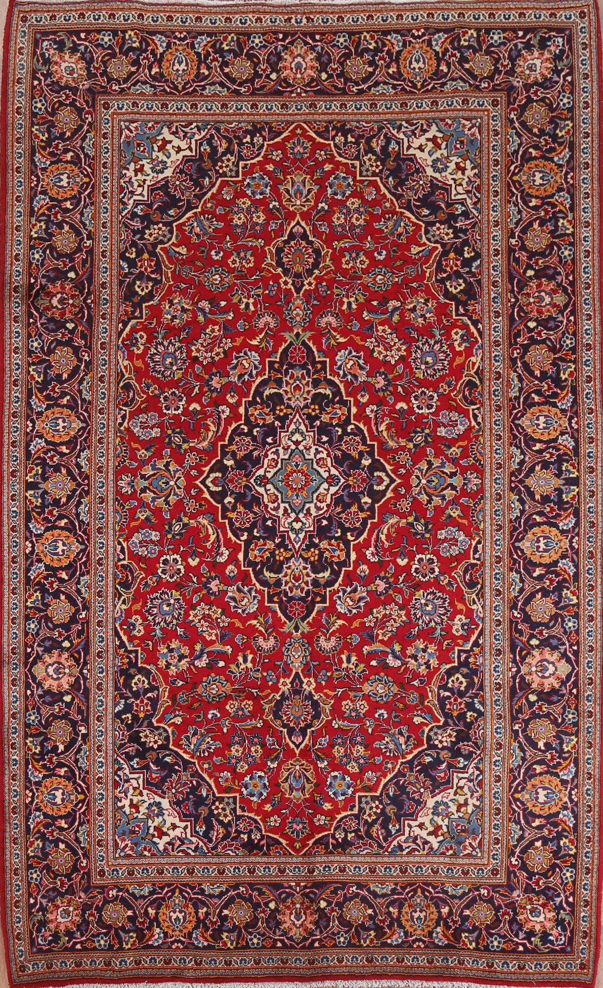 Traditional Red Kashan Persian Area Rug 6x10