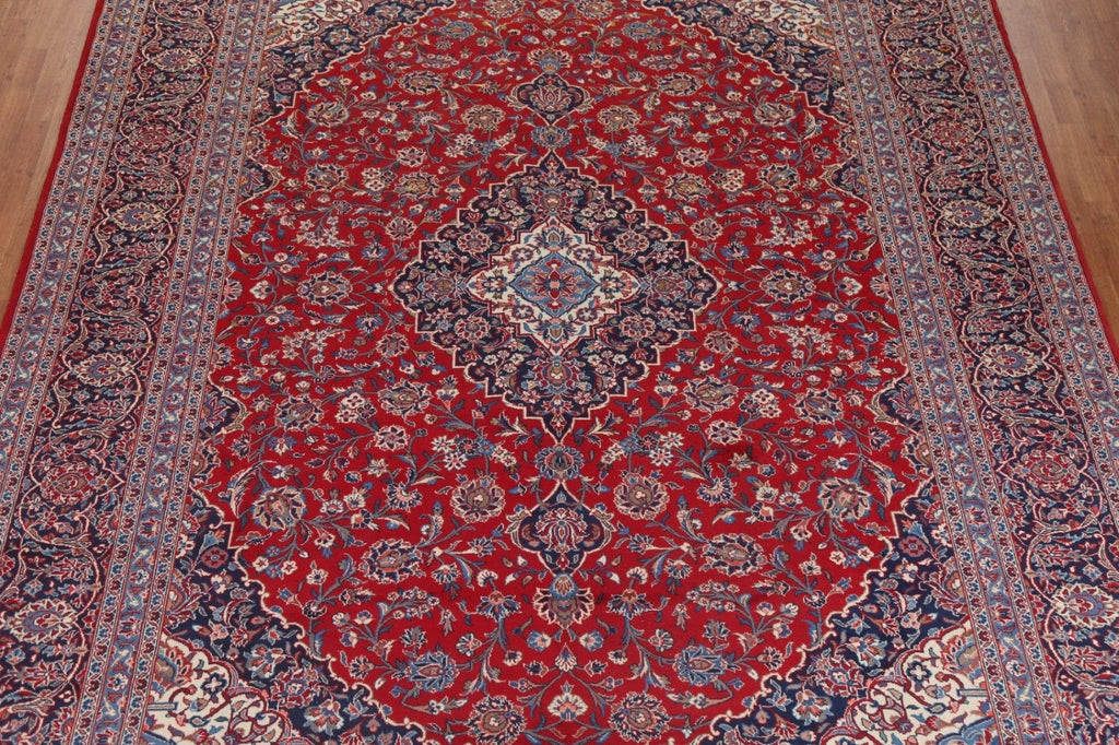 Floral Wool Kashan Persian Area Rug 10x14