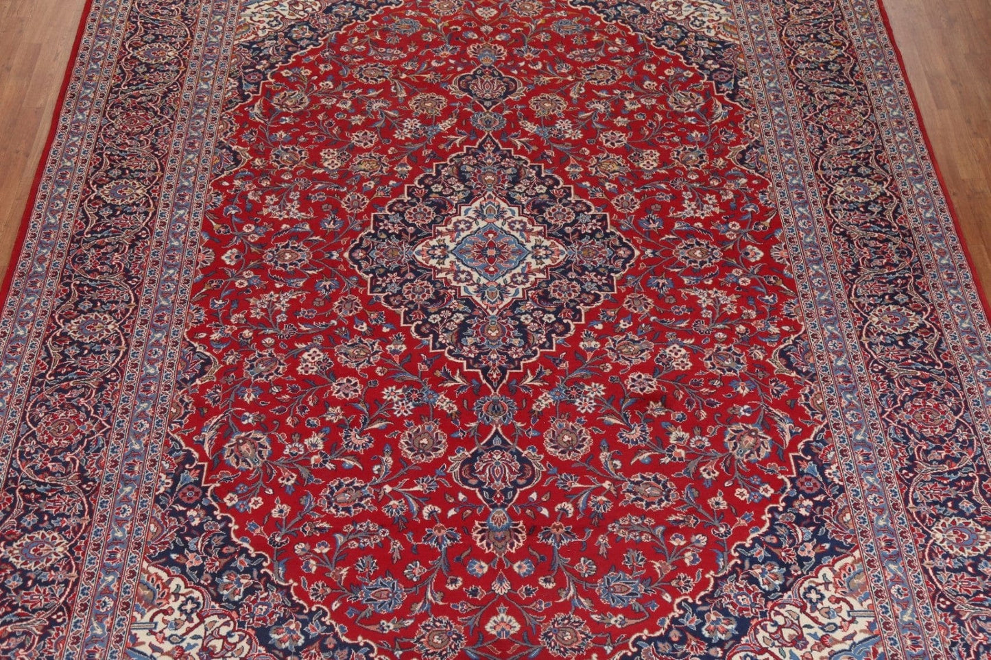 Floral Wool Kashan Persian Area Rug 10x14