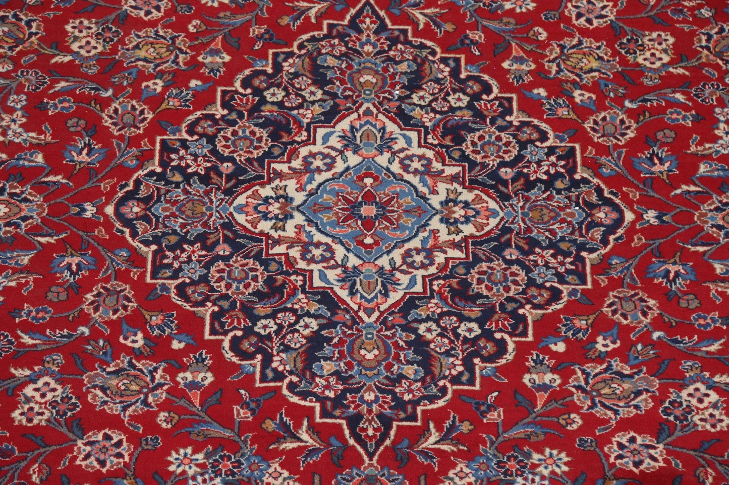 Floral Wool Kashan Persian Area Rug 10x14