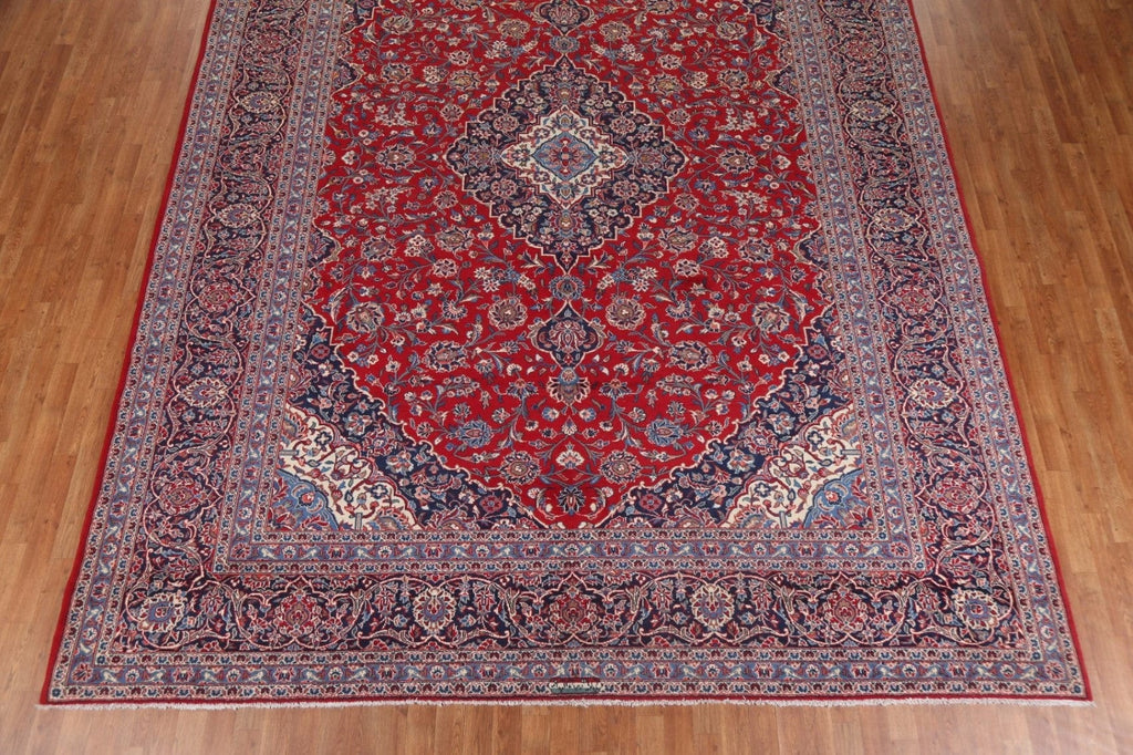 Floral Wool Kashan Persian Area Rug 10x14