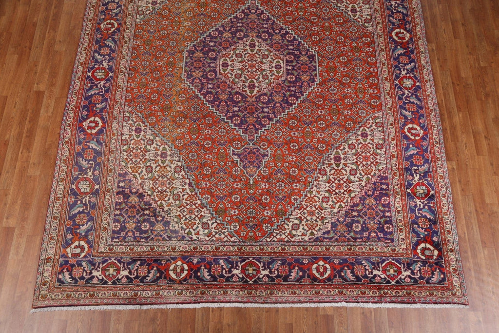 Vintage Geometric Tabriz Persian Area Rug 9x11