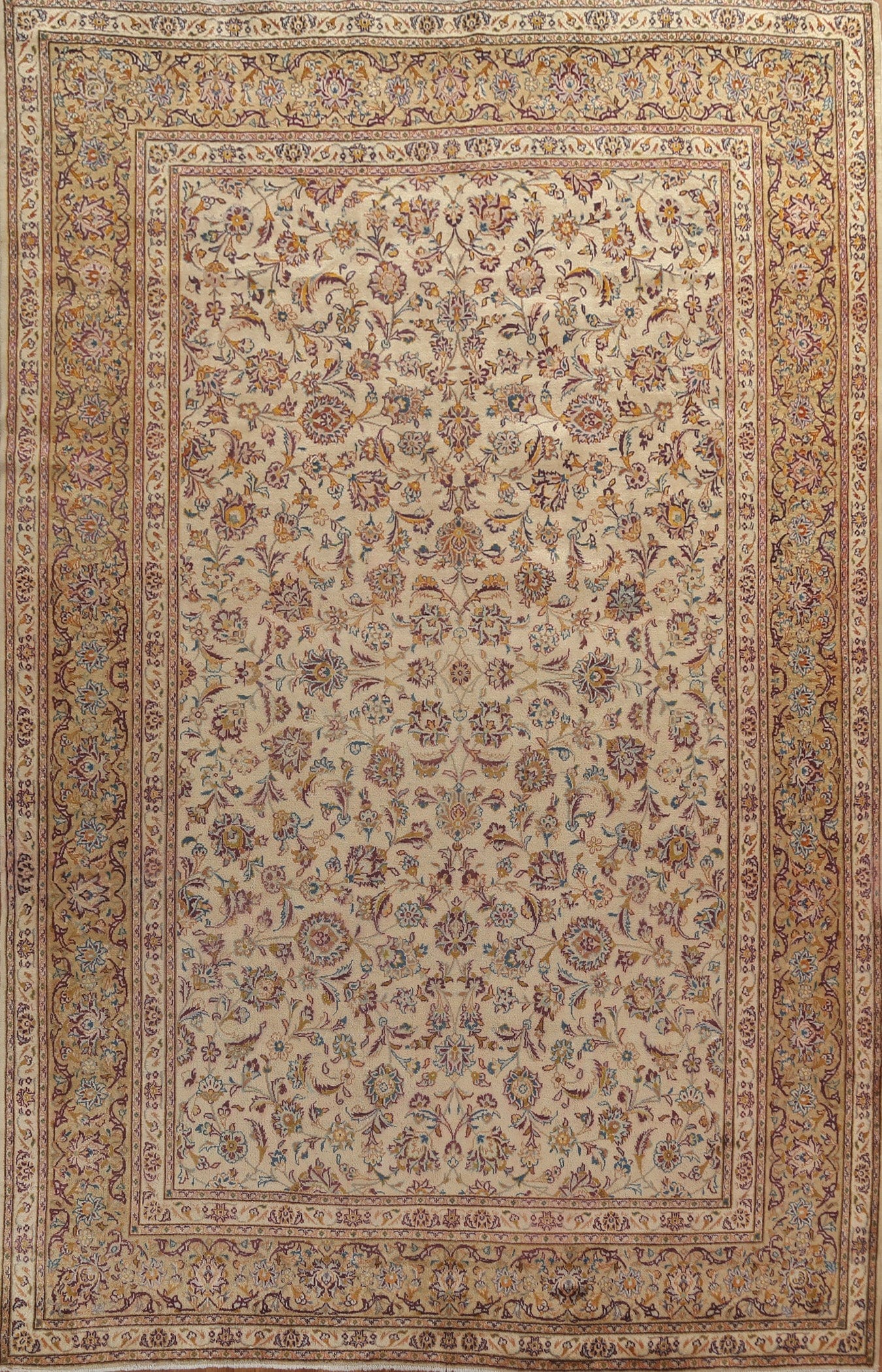 All-Over Floral Kashan Persian Area Rug 9x13