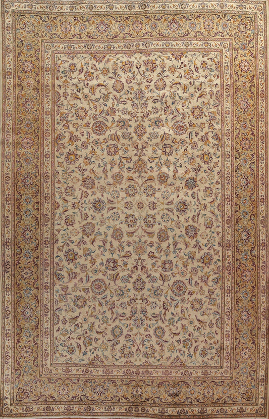 All-Over Floral Kashan Persian Area Rug 9x13