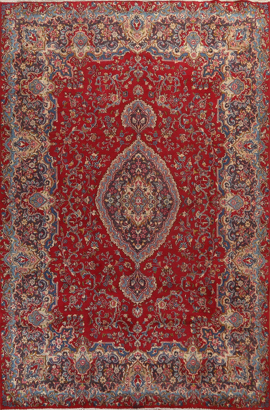 Floral Red Mashad Persian Area Rug 8x11