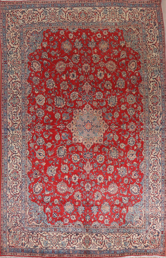 Red Floral Sarouk Persian Area Rug 9x12