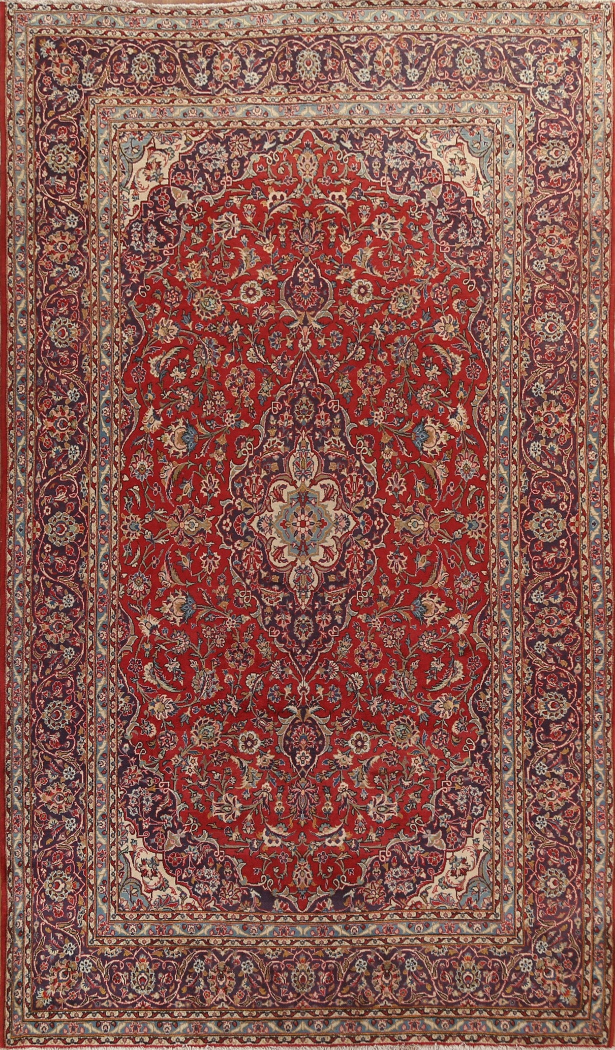 Traditional Red Kashan Persian Area Rug 8x12