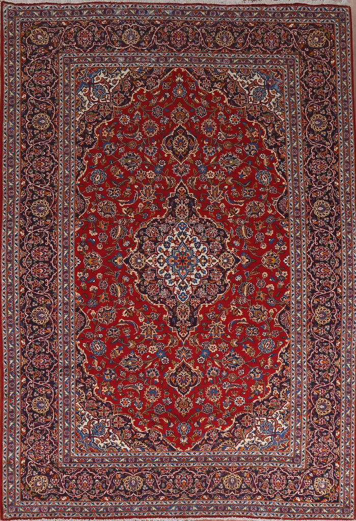 Vintage Red Kashan Persian Area Rug 8x11