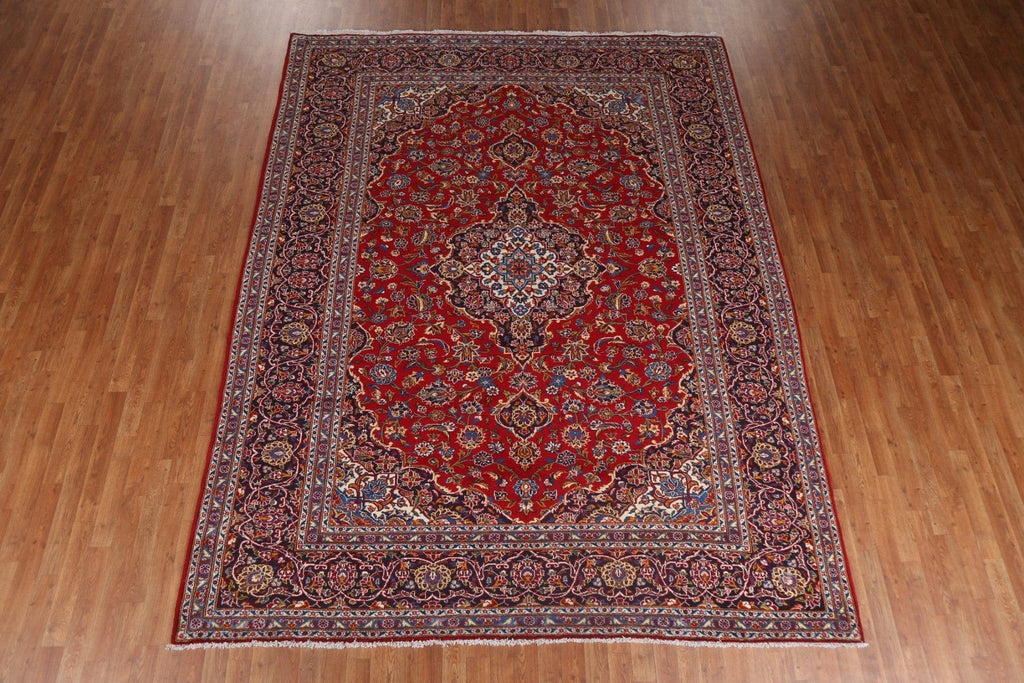 Vintage Red Kashan Persian Area Rug 8x11