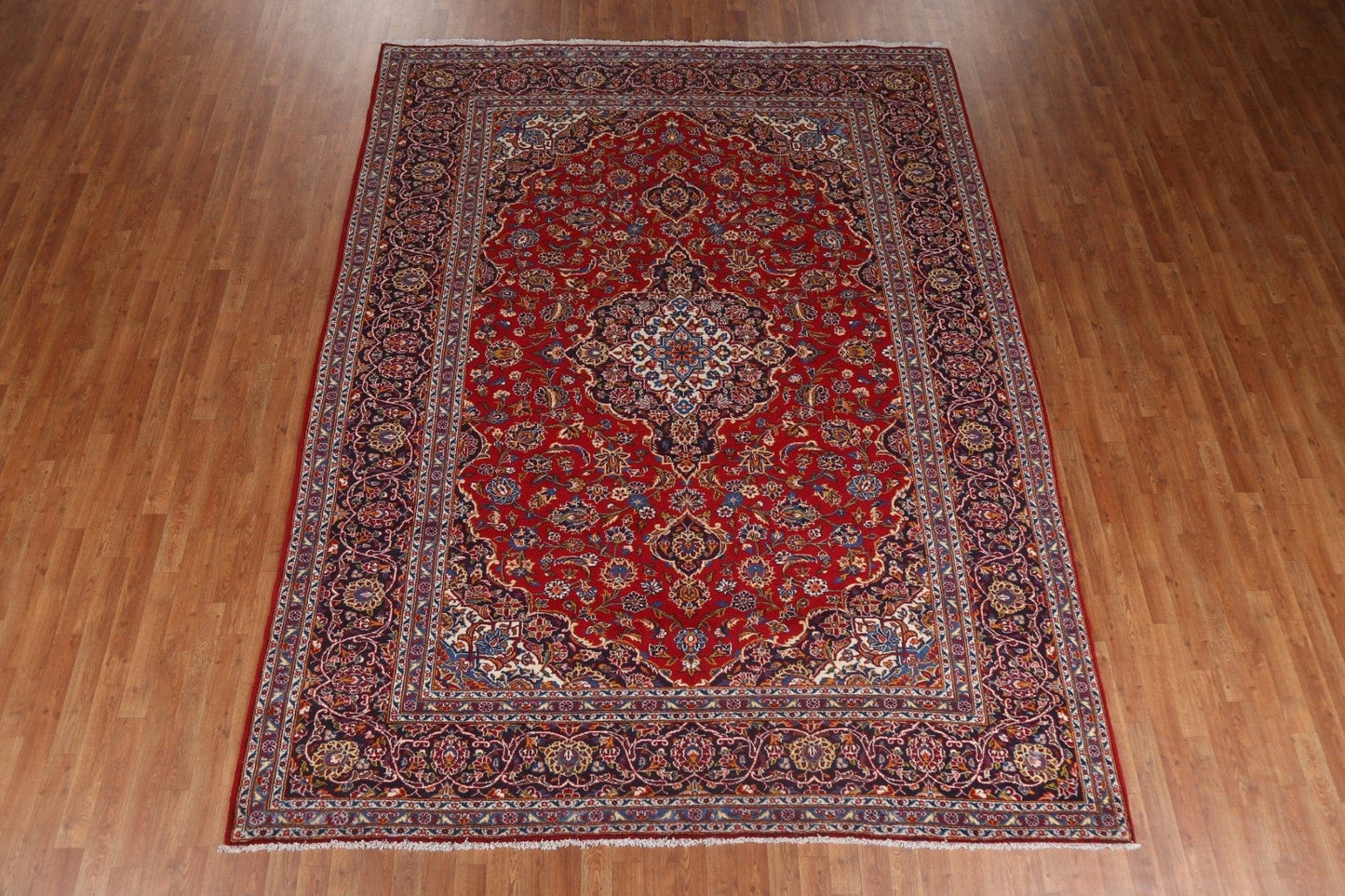 Vintage Red Kashan Persian Area Rug 8x11