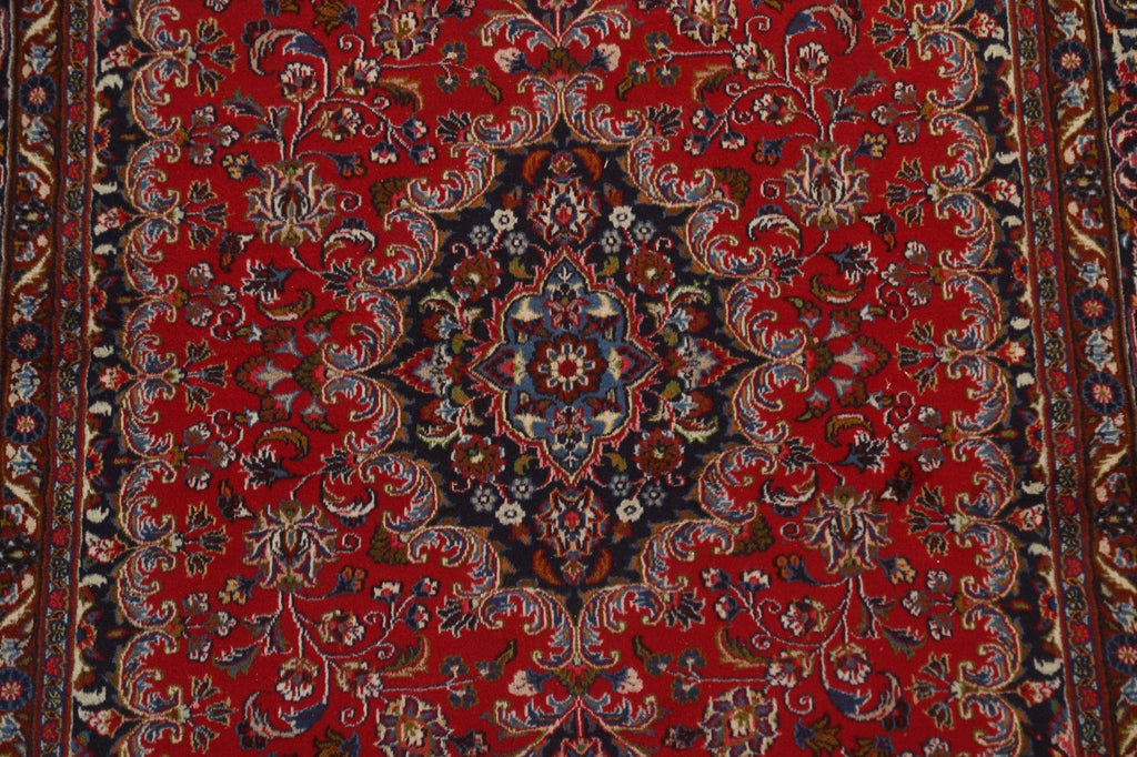 Vintage Red Wool Mashad Persian Area Rug 6x9