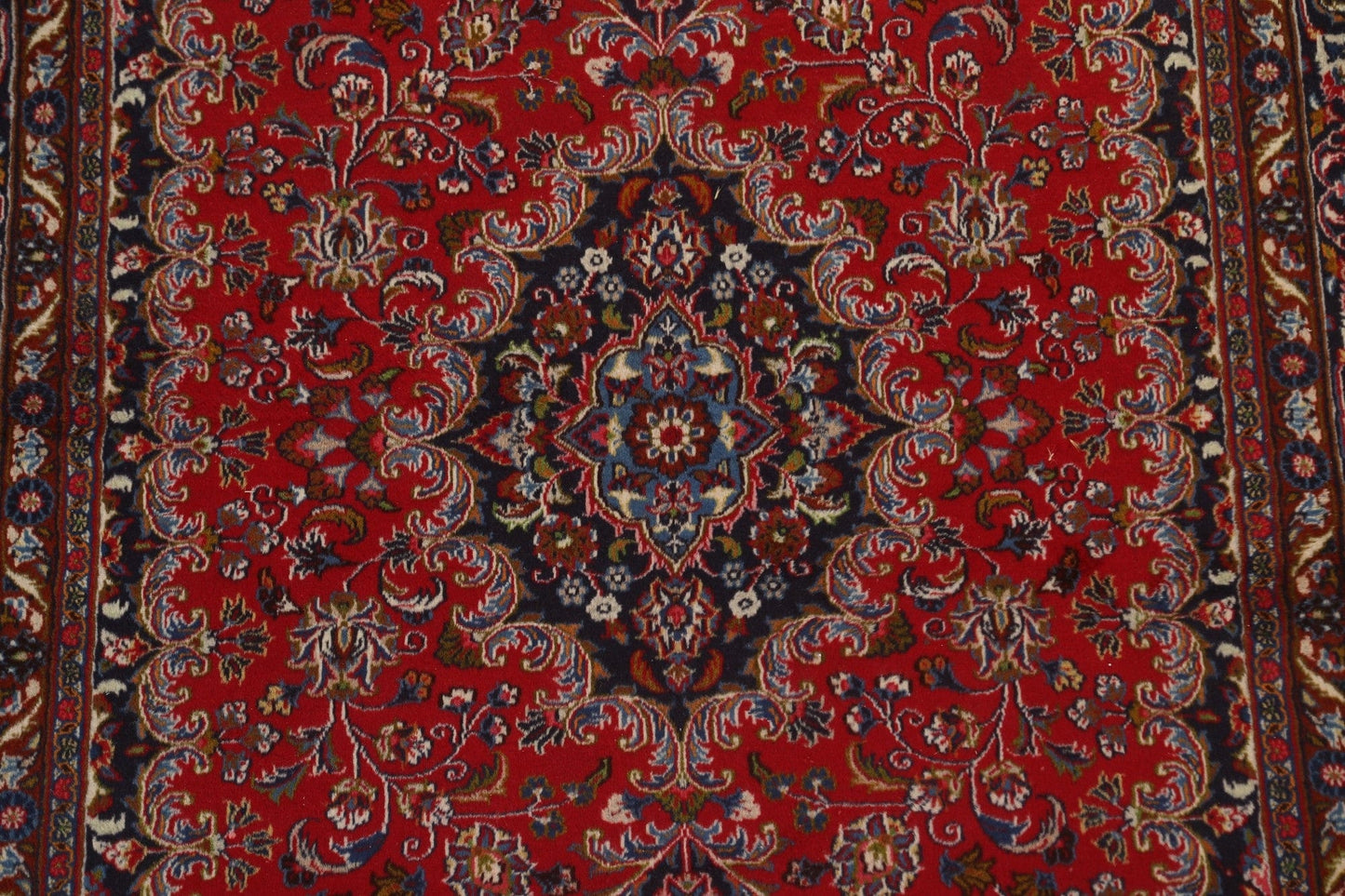 Vintage Red Wool Mashad Persian Area Rug 6x9