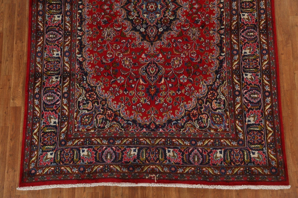 Vintage Red Wool Mashad Persian Area Rug 6x9