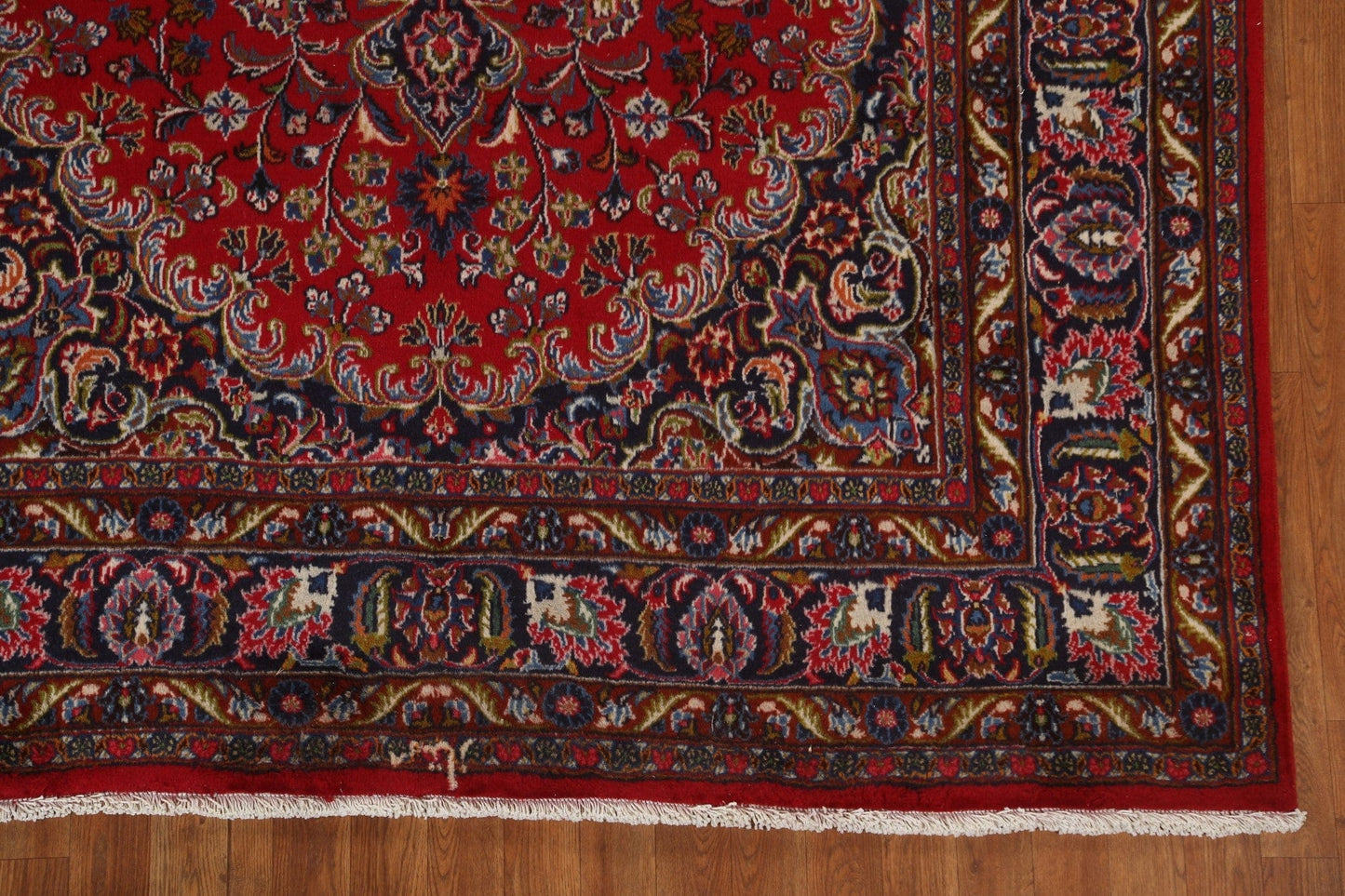 Vintage Red Wool Mashad Persian Area Rug 6x9