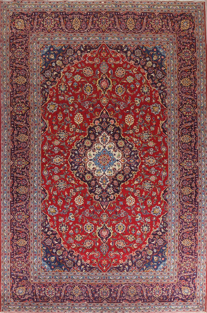 Traditional Red Kashan Persian Area Rug 9x12