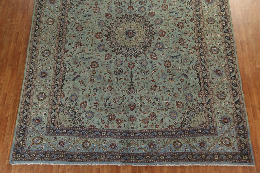 Vintage Green Wool Kashmar Persian Area Rug 10x13