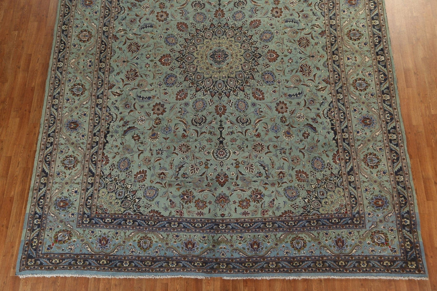 Vintage Green Wool Kashmar Persian Area Rug 10x13