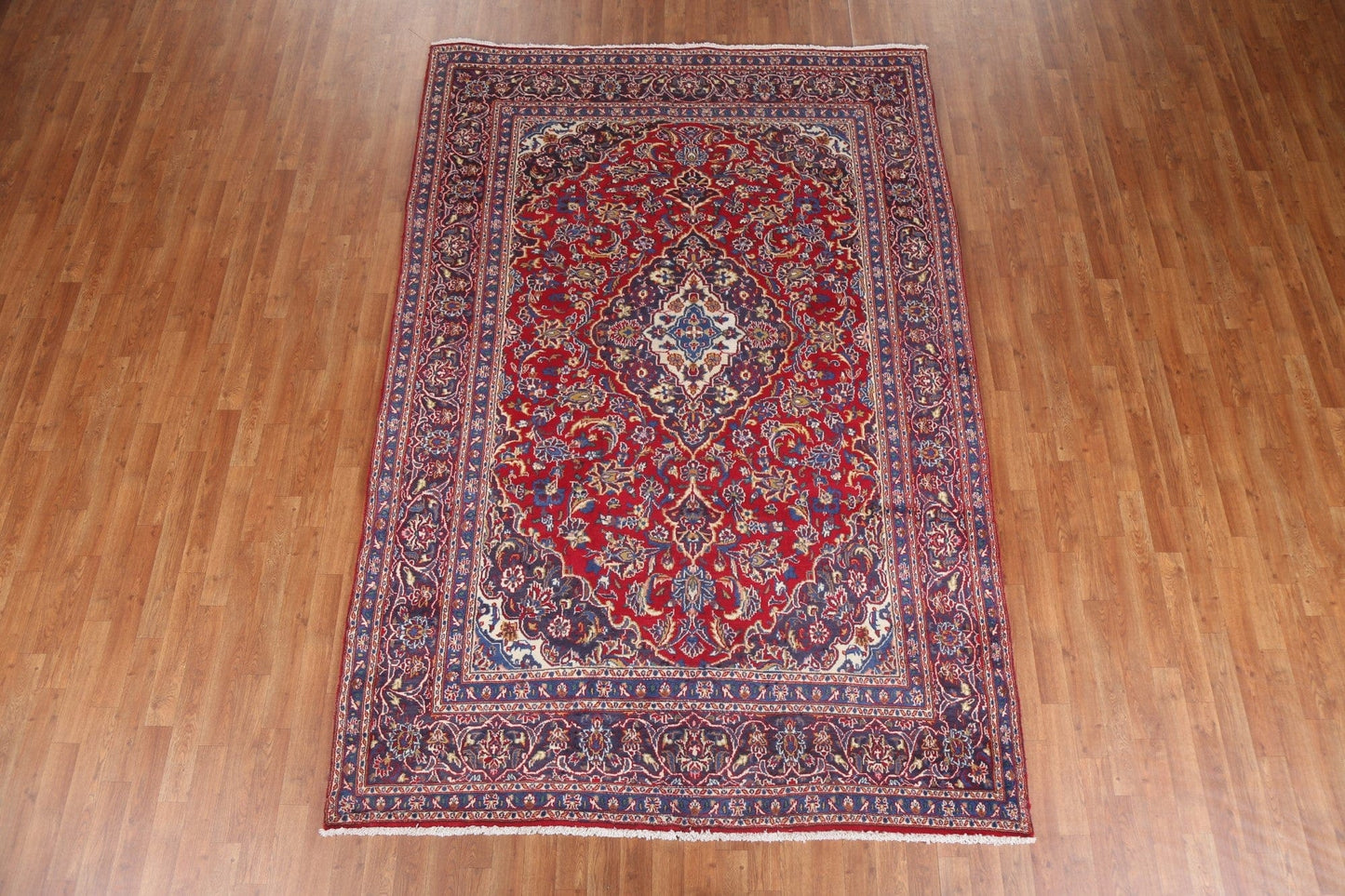 Floral Red Mashad Persian Area Rug 6x9