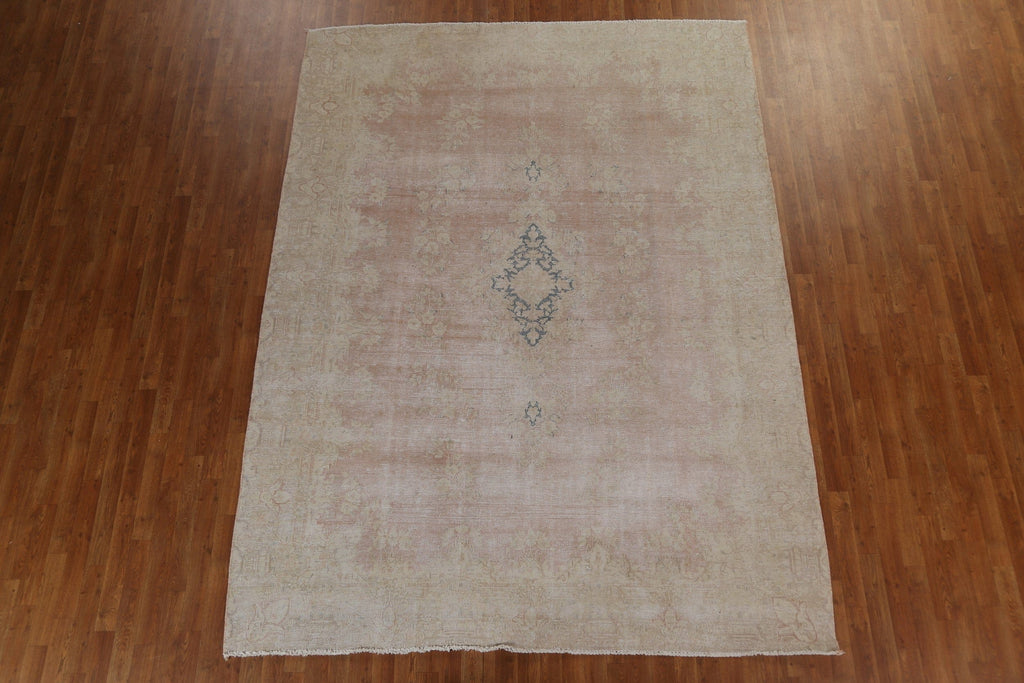 Distressed Muted Kerman Persian Area Rug 8x10