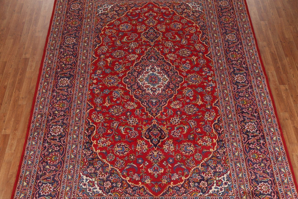 Floral Wool Red Kashan Persian Area Rug 8x12